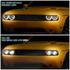 LED DRL Halo Projector Headlights<br>08-14 Dodge Challenger