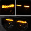 LED DRL Halo Projector Headlights<br>08-14 Dodge Challenger