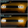 LED DRL Halo Projector Headlights<br>08-14 Dodge Challenger