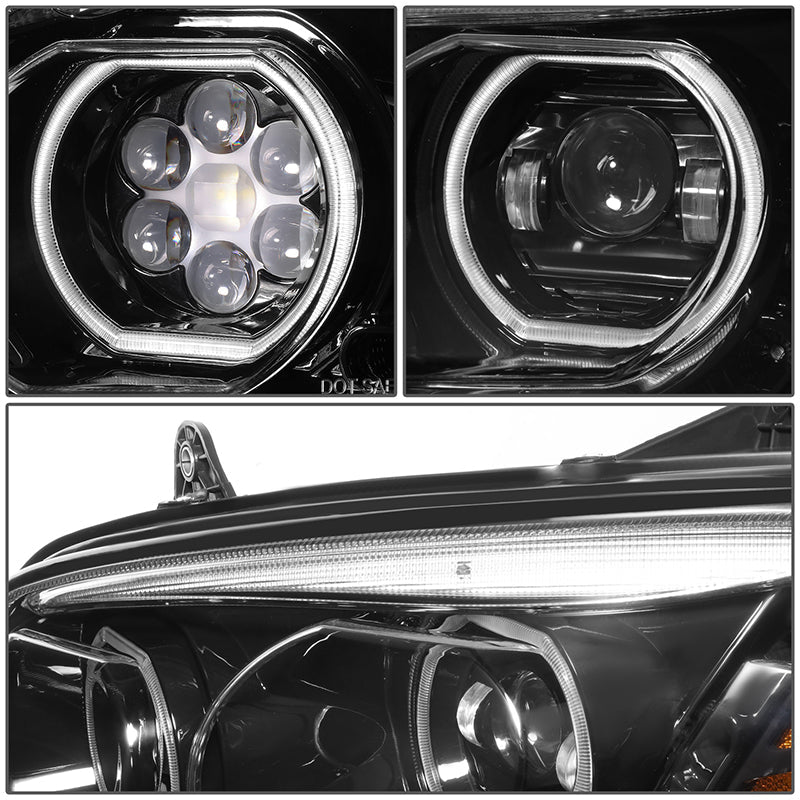 LED DRL Halo Projector Headlights<br>08-19 Kenworth T170 T270 T370 T660