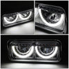 LED DRL Halo Headlights<br>86-07 Kenworth T600A Peterbilt 357 379