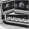 LED DRL Halo Projector Headlights<br>81-19 Kenworth W900 Western Star 4800