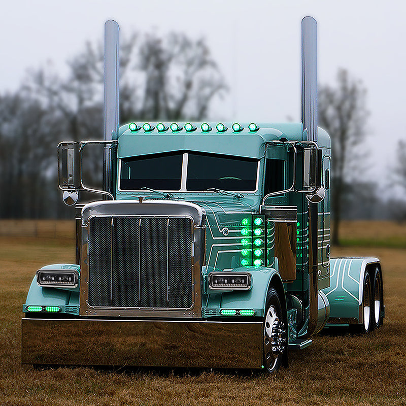 LED DRL Halo Projector Headlights<br>81-19 Kenworth W900 Western Star 4800