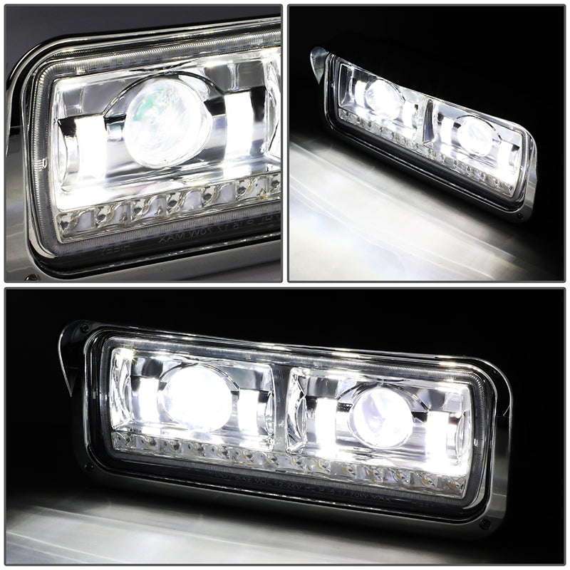 LED DRL Halo Projector Headlights<br>81-19 Kenworth W900 Western Star 4800