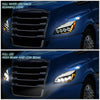 LED DRL Halo Sequential Projector Headlights<br>18-21 Freightliner Cascadia