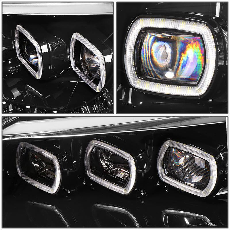 LED DRL Halo Sequential Projector Headlights<br>18-21 Freightliner Cascadia