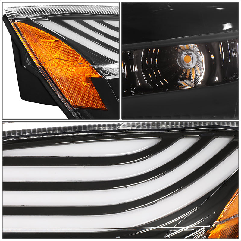 LED DRL Halo Sequential Projector Headlights<br>18-21 Freightliner Cascadia