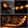 LED DRL Halo Sequential Projector Headlights<br>18-21 Freightliner Cascadia