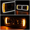 LED DRL Halo Headlights<br>86-07 Kenworth T600A Peterbilt 378 379