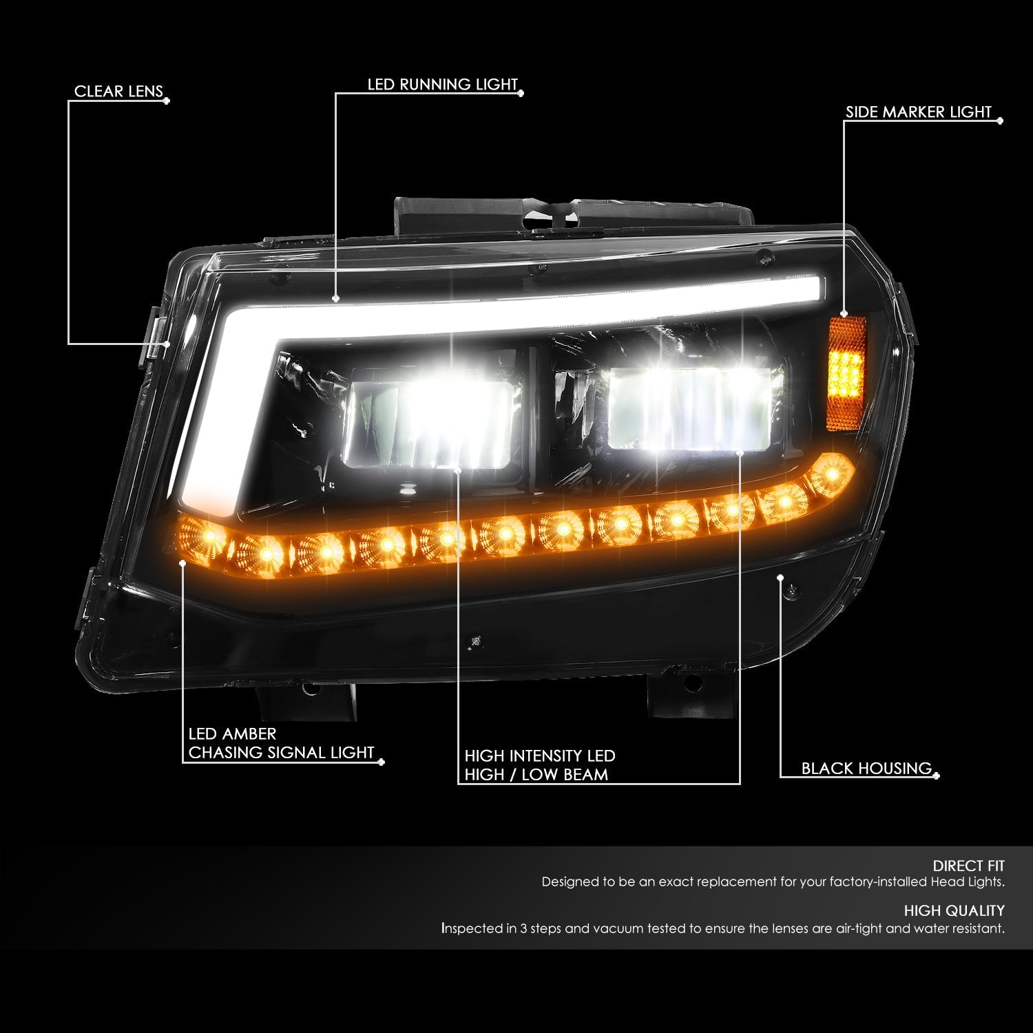 LED DRL Sequential Headlights<br>14-15 Chevrolet Camaro