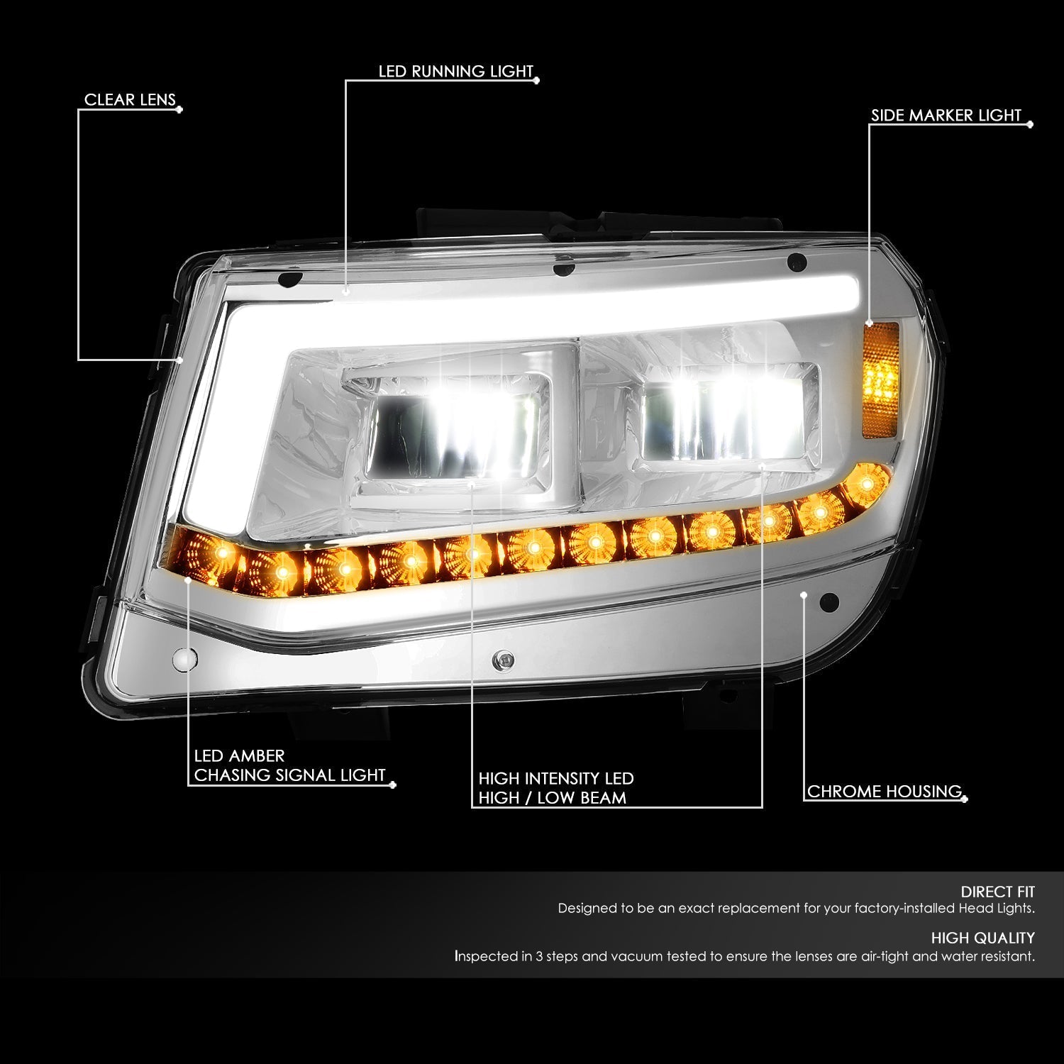 LED DRL Sequential Headlights<br>14-15 Chevrolet Camaro