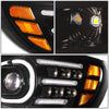 LED DRL Halo Projector Headlights<br>10-20 Peterbilt 337 348