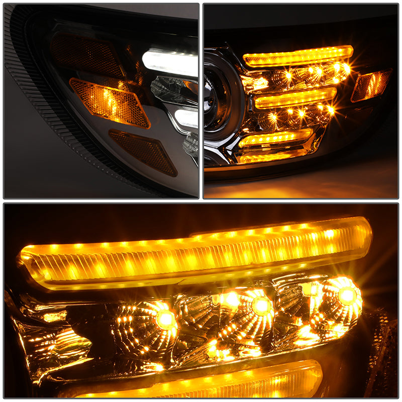 LED DRL Halo Projector Headlights<br>10-20 Peterbilt 337 348