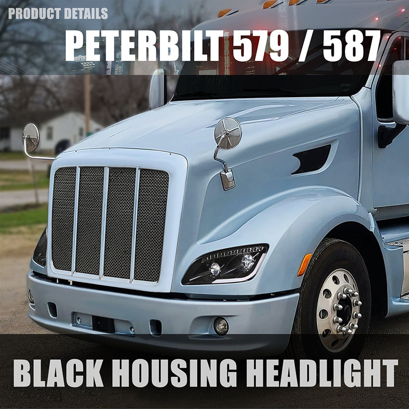 LED DRL Sequential Headlights <br>13-20 Peterbilt 579, 11-18 587