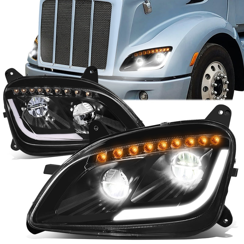 LED DRL Sequential Headlights <br>13-20 Peterbilt 579, 11-18 587