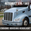 LED DRL Sequential Headlights (Chrome) <br>13-20 Peterbilt 579, 11-18 587