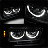 LED DRL Halo Headlights<br>81-88 Peterbilt 359, 87-07 379, 08-21 389