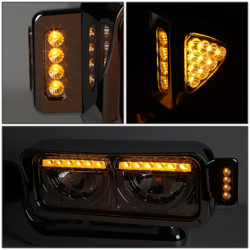 LED DRL Halo Headlights<br>81-88 Peterbilt 359, 87-07 379, 08-21 389