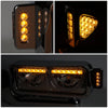 LED DRL Halo Headlights<br>81-88 Peterbilt 359, 87-07 379, 08-21 389