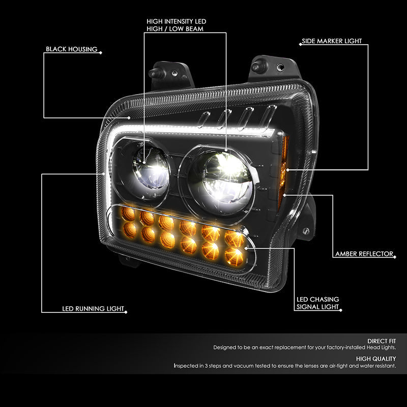 LED DRL Halo Sequential Headlights<br>19-22 Kenworth W990