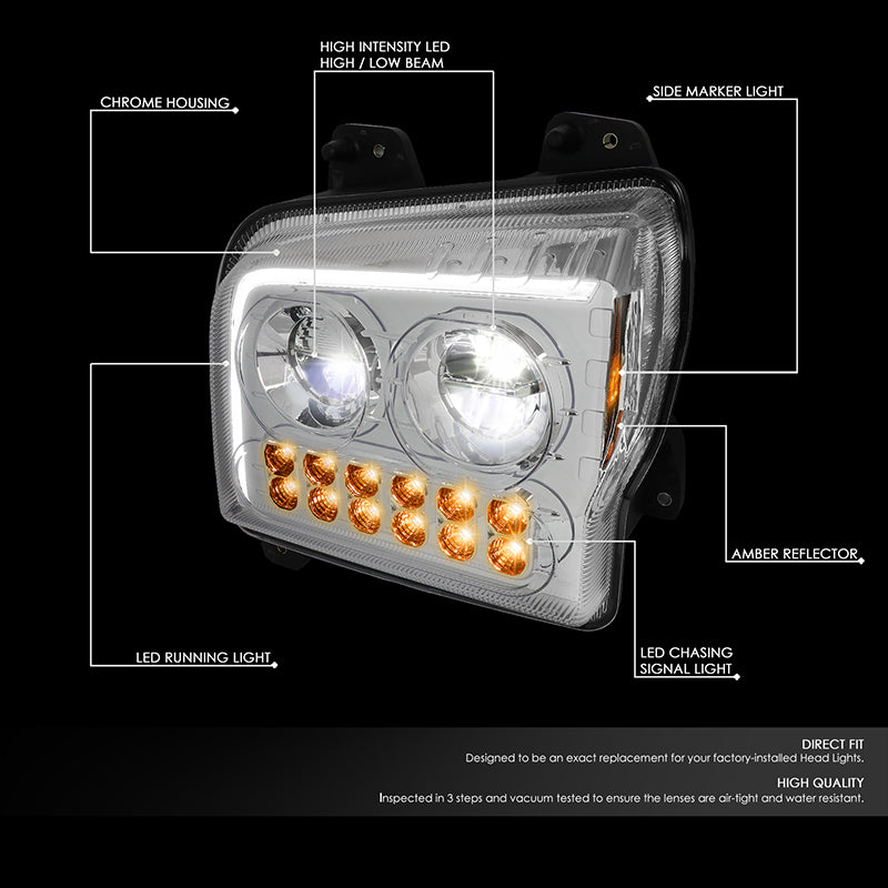 LED DRL Halo Sequential Headlights<br>19-22 Kenworth W990