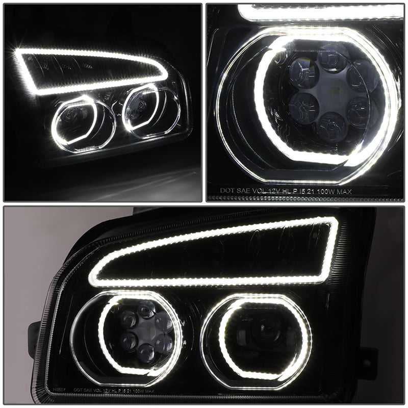 LED DRL Halo Sequential Projector Headlights<br>19-22 Kenworth T880