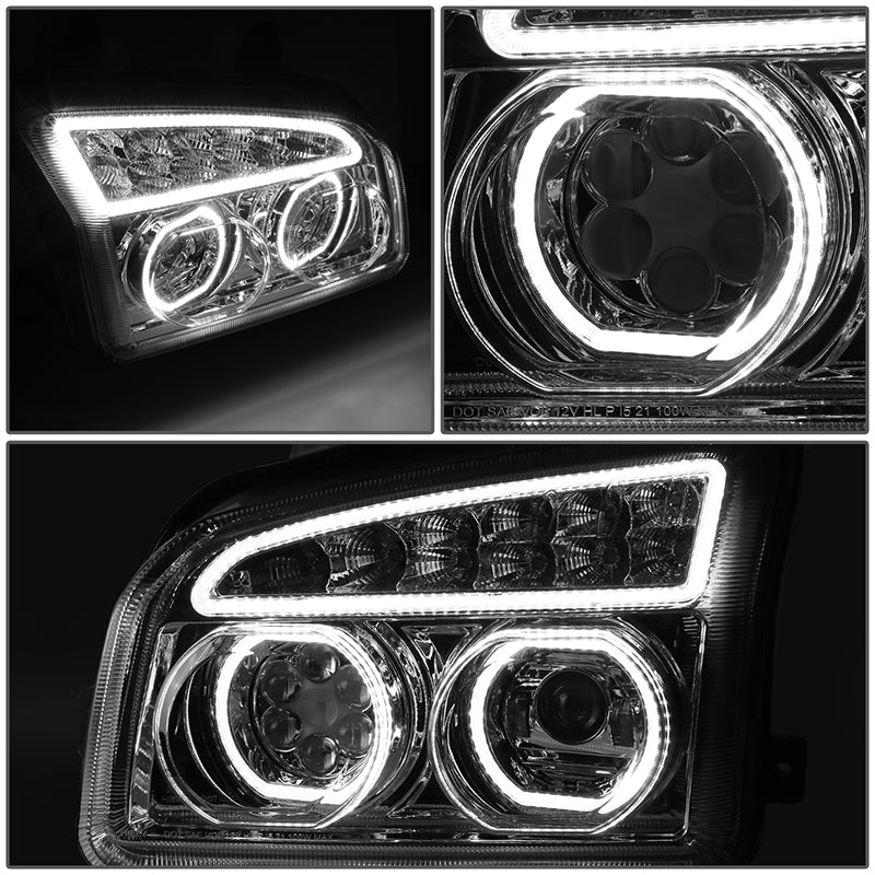 LED DRL Halo Sequential Projector Headlights<br>19-22 Kenworth T880