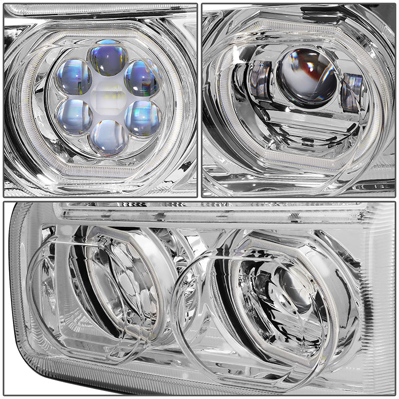 LED DRL Halo Sequential Projector Headlights<br>19-22 Kenworth T880