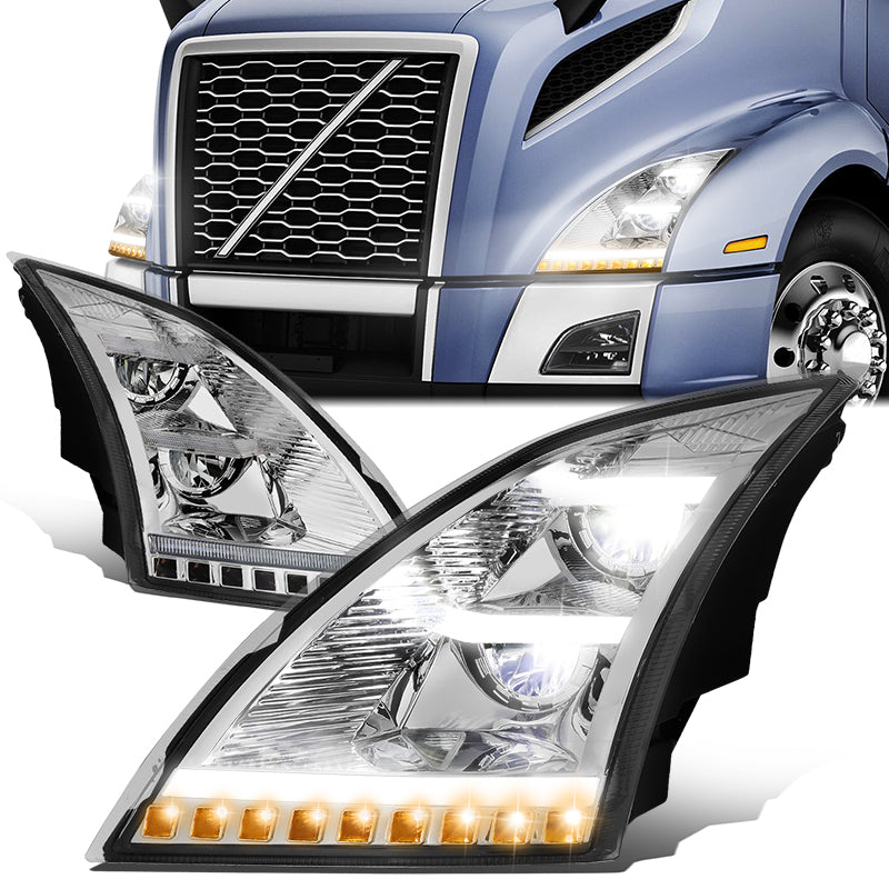 LED DRL Sequential Headlights<br>18-21 Volvo VNL VNR