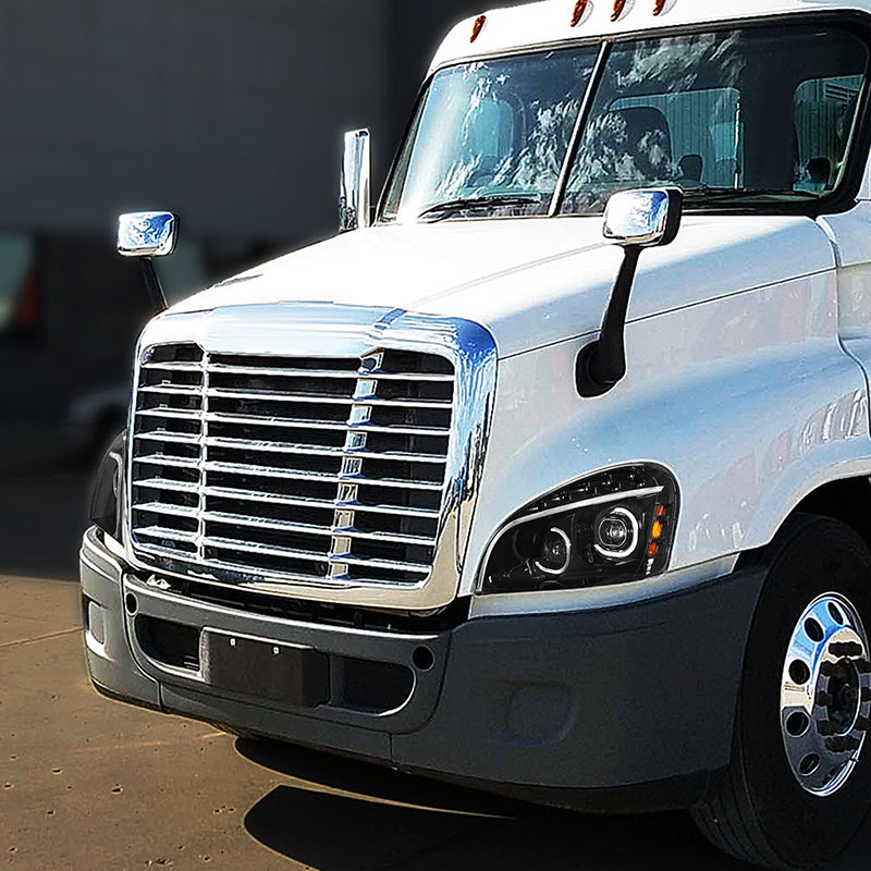 LED DRL Sequential Projector Headlights<br>08-17 Freightliner Cascadia