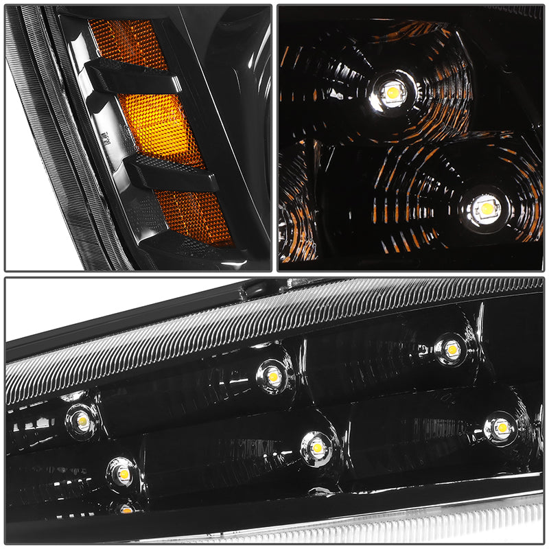 LED DRL Sequential Projector Headlights<br>08-17 Freightliner Cascadia