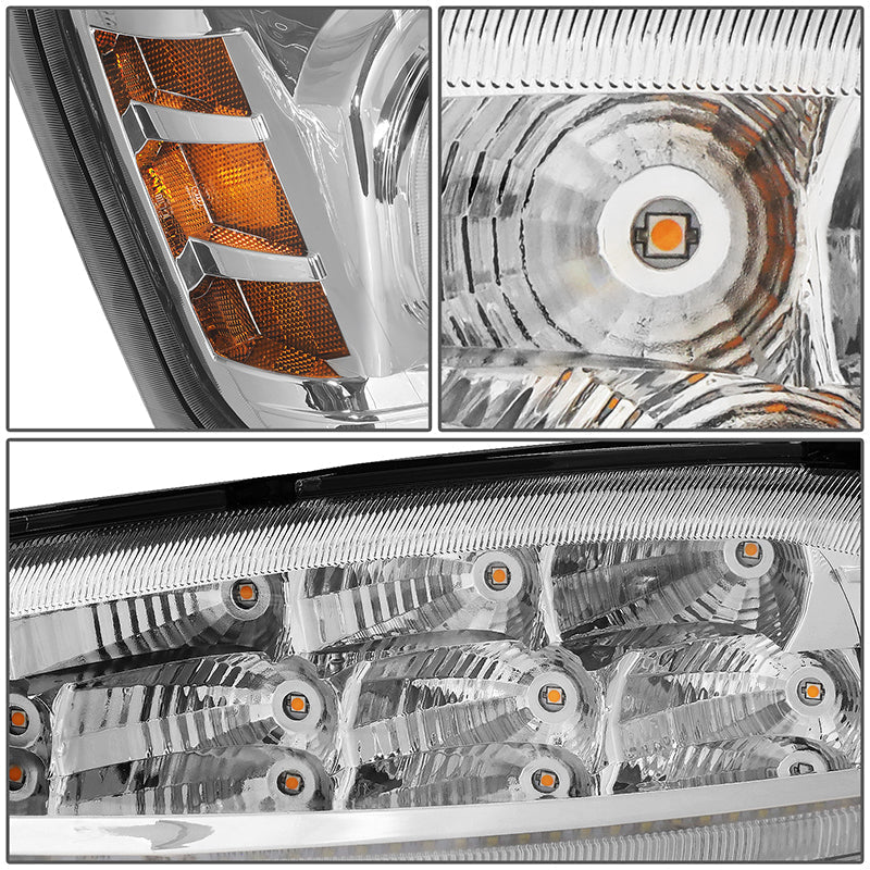 LED DRL Sequential Projector Headlights<br>08-17 Freightliner Cascadia