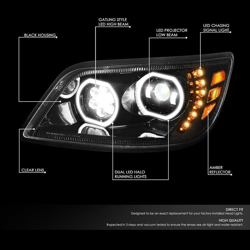 LED DRL Halo Sequential Headlights<br>06-17 Hino 338 268 258