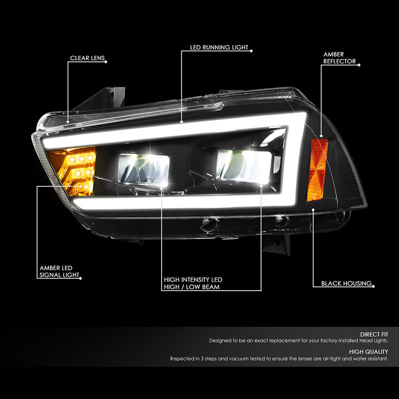 LED DRL Sequential Projector Headlights<br>11-14 Dodge Charger