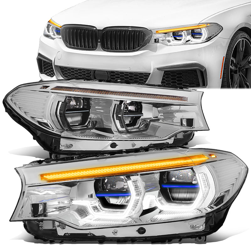 LED DRL Halo Sequential Headlights<br>17-20 BMW 530i 540i / xDrive