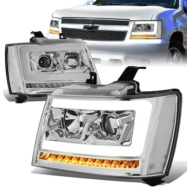 LED DRL Sequential Headlights<br>07-13 Chevy Avalanche Tahoe Suburban 1500 2500