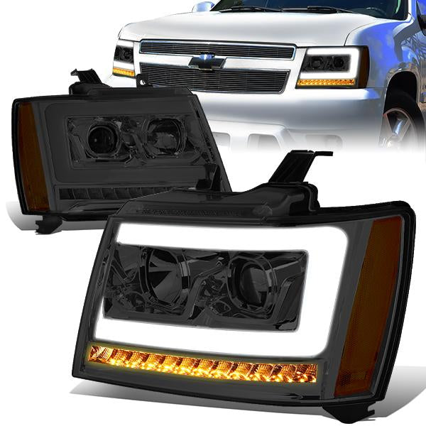 LED DRL Sequential Headlights<br>07-13 Chevy Avalanche Tahoe Suburban 1500 2500