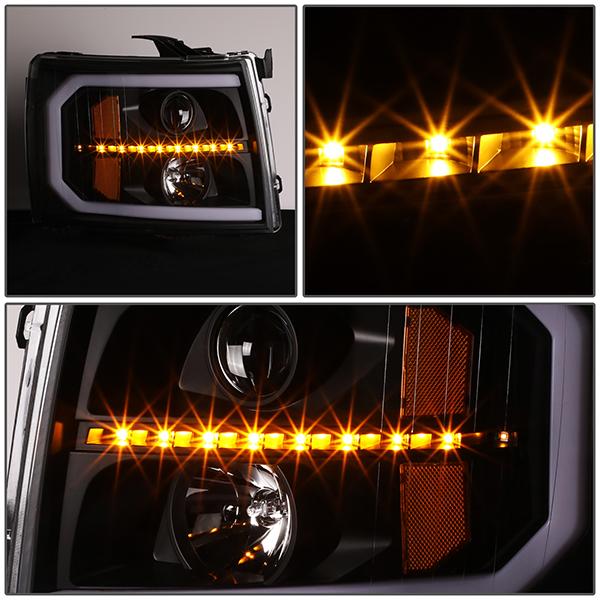 LED DRL Sequential Headlights<br>07-13 Chevy Silverado 1500-3500/ HD