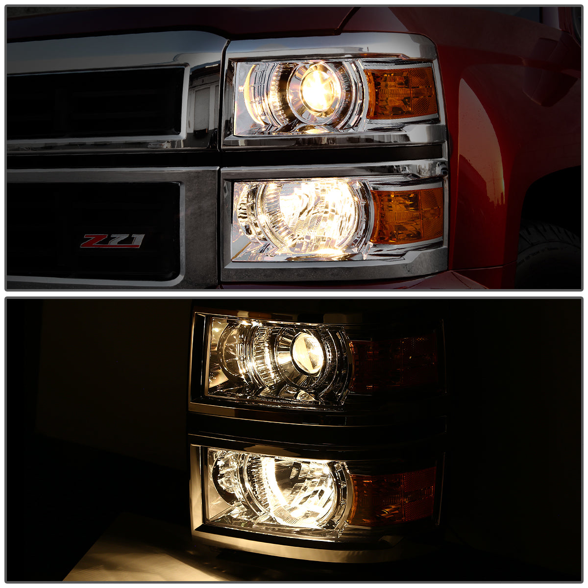 Projector Headlights<br>14-15 Chevy Silverado 1500