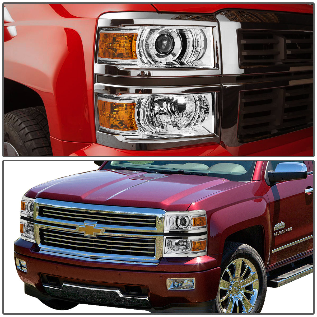 Projector Headlights<br>14-15 Chevy Silverado 1500