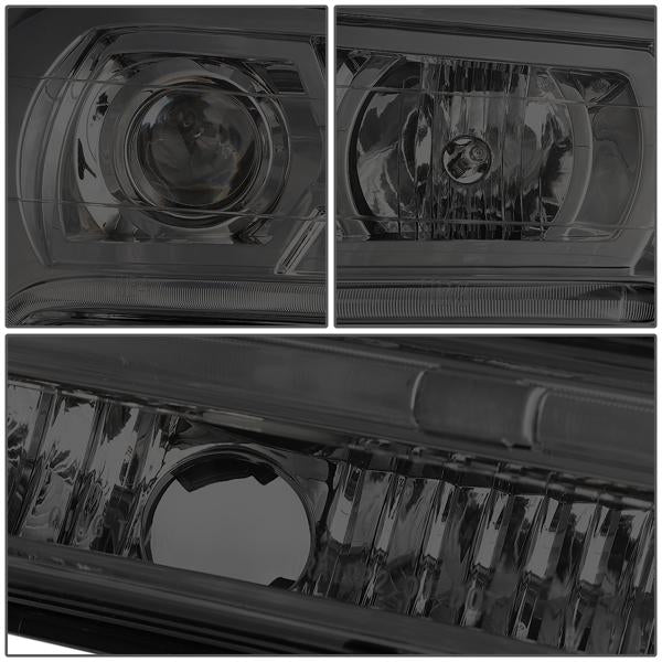 LED DRL Projector Headlights<br>02-09 Chevy Trailblazer