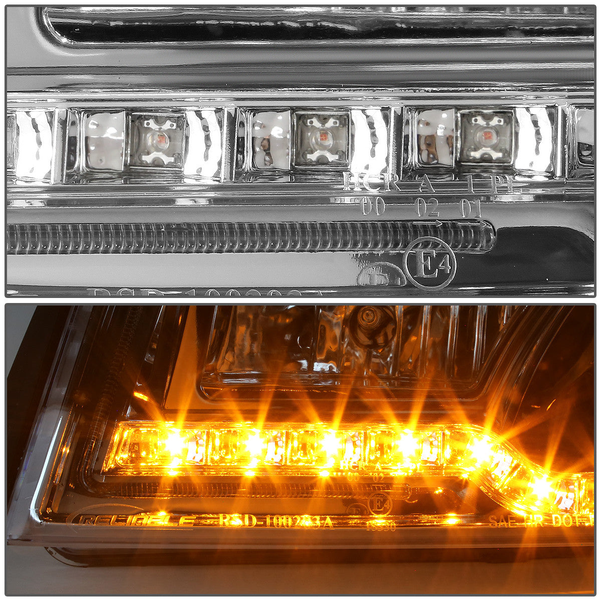 LED DRL Projector Headlights<br>02-05 Audi A4 B6, 04-05 S4 B6 Quattro