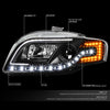 LED DRL Projector Headlights<br>05-08 Audi A4, 06-08 S4