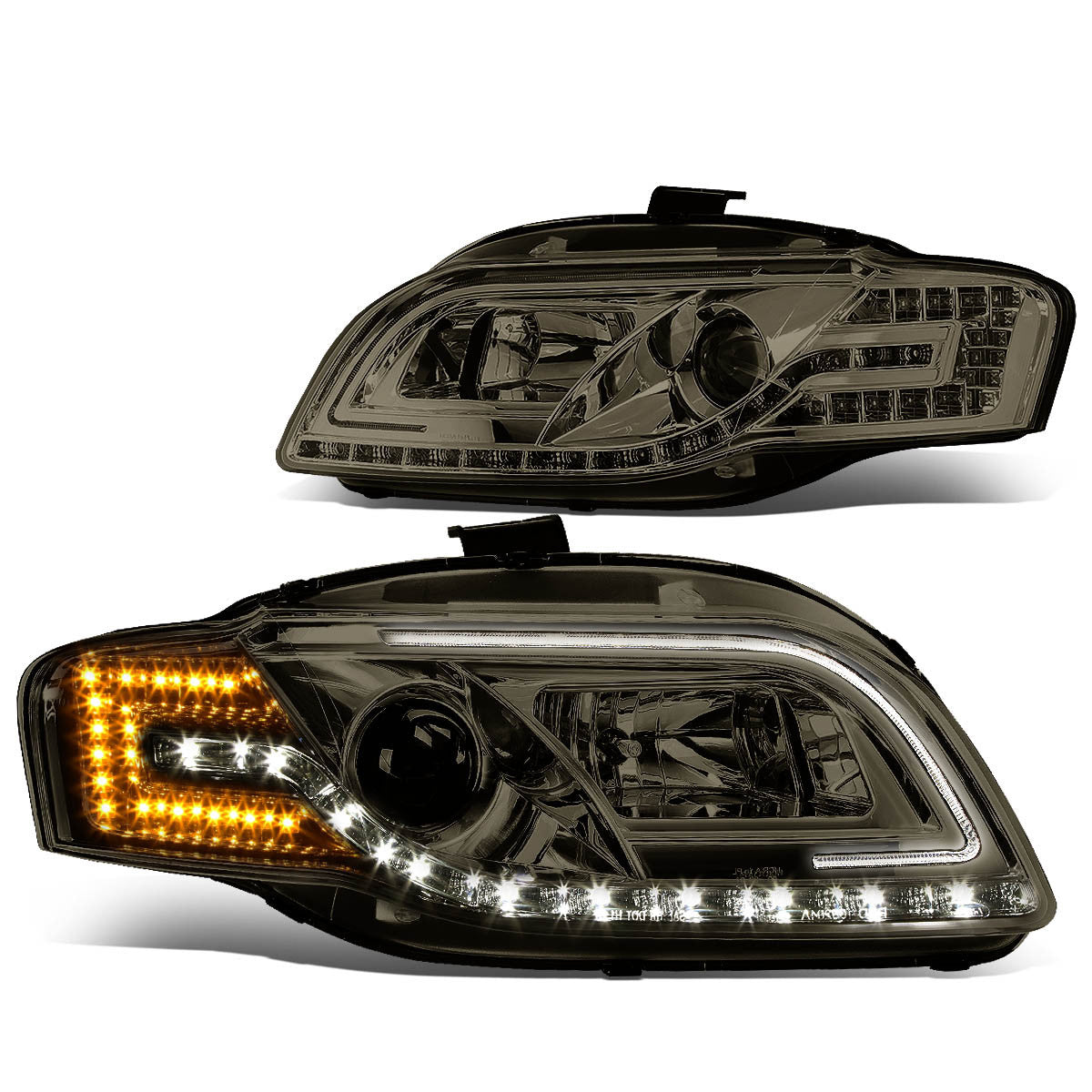 LED DRL Projector Headlights<br>05-08 Audi A4, 06-08 S4