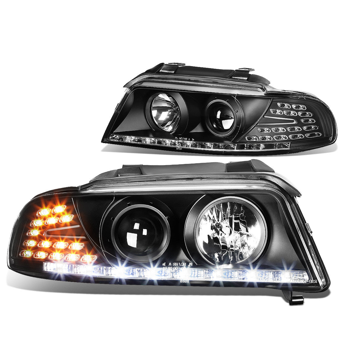 LED DRL Projector Headlights<br>96-01 Audi A4 Quattro