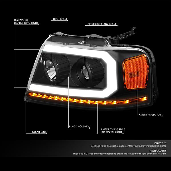 LED DRL Sequential Headlights<br>04-08 Ford F-150, 06-08 Lincoln Mark LT