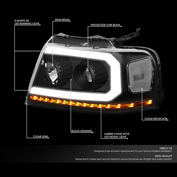 LED DRL Sequential Headlights<br>04-08 Ford F-150, 06-08 Lincoln Mark LT