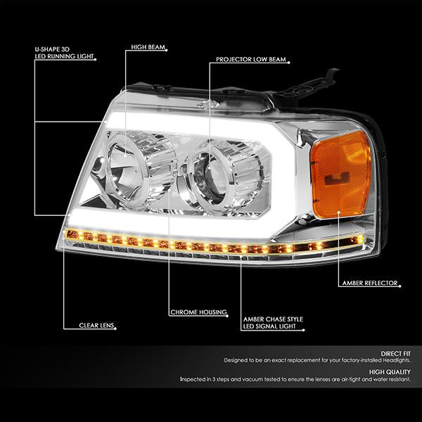 LED DRL Sequential Headlights<br>04-08 Ford F-150, 06-08 Lincoln Mark LT