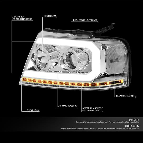 LED DRL Sequential Headlights<br>04-08 Ford F-150, 06-08 Lincoln Mark LT