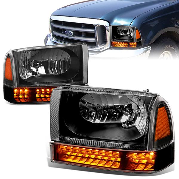 LED Turn Signal Headlights<br>99-04 Ford F-250 F-350/SD Excursion